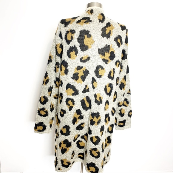 Fortune Ivy Leopard Print Long Cardigan 